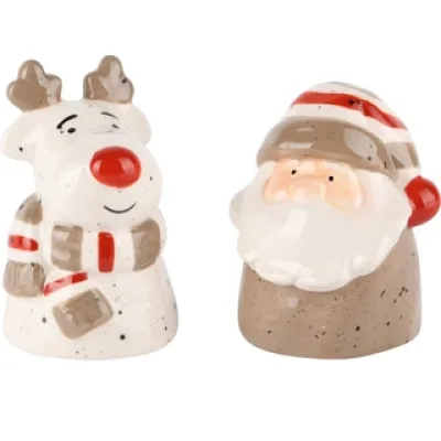 Peper en zout stel santa en rudolph