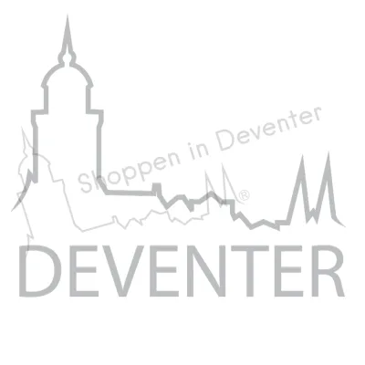 Deventer autosticker zilver
