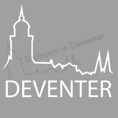 Deventer autosticker wit