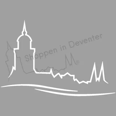 Deventer autosticker wave wit