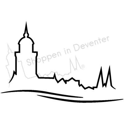 Deventer autosticker wave zwart