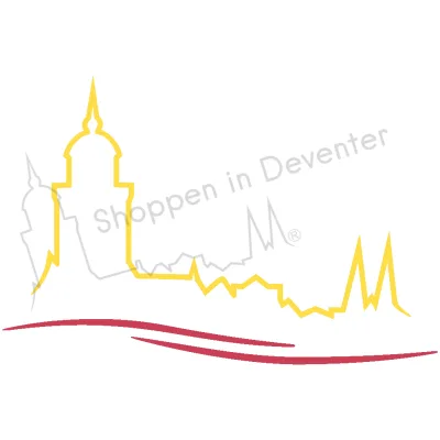 Deventer autosticker wave rood-geel