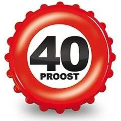 Feestelijke 40 Jaar Flesopener met Magnetische Koelkastbevestiging
