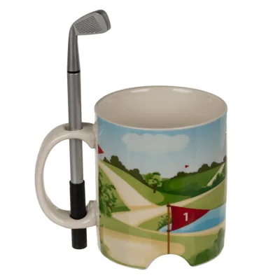 Golf Mok met Mini Golfspel & Pen – Origineel Cadeau voor Golfliefhebber