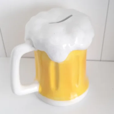 Spaarpot bierpul met schuimkraag