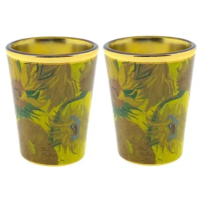 Set van 2 shotglaasjes Vincent van Gogh Zonnebloemen