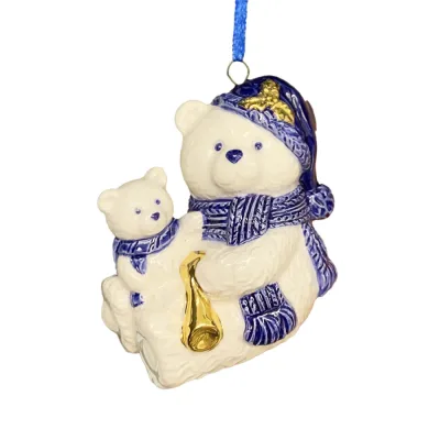 Kerstboom hanger Holland beertjes Delftsblauw en goud