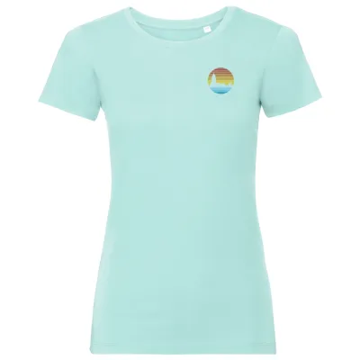 Deventer retro klein dames T-shirt aqua zonder tekst