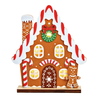 Decoratief peperkoeken  huisje met LED verlichting