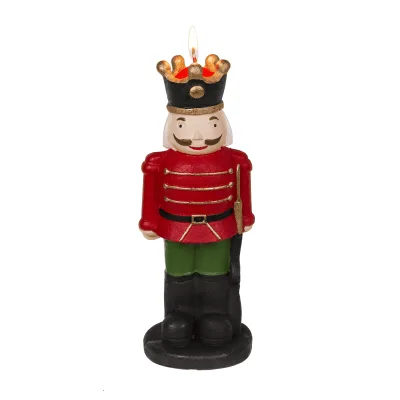 Kerst kaars notenkraker rood 21cm hoog