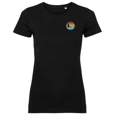 Deventer retro klein dames T-shirt zwart zonder tekst