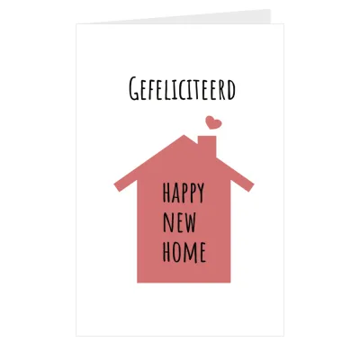 Kaart Happy new home wit