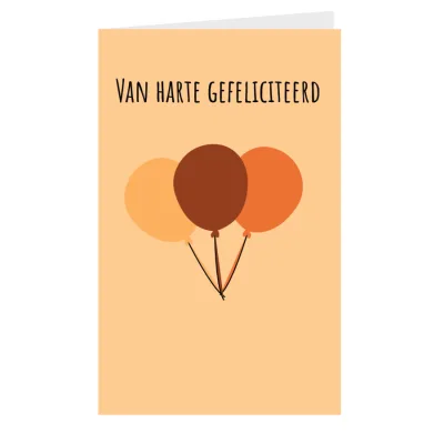 Kaart Gefeliciteerd ballon bruin