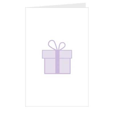 Kaart Cadeautje wit paars