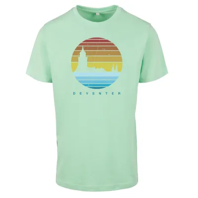 Deventer retro heren T-shirt mint groen met tekst