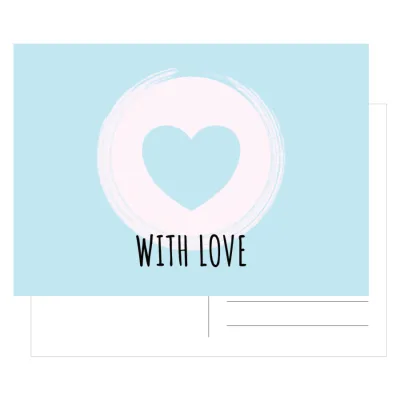 Kaart With love blauw