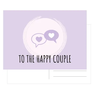 Kaart To the happy couple paars