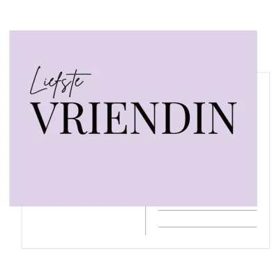 Kaart Liefste vriendin paars