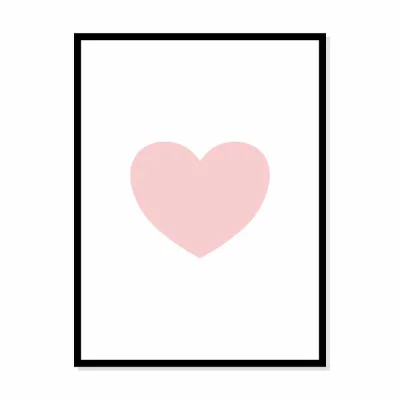 Poster hartje roze