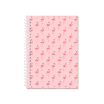 Notitieboek flamingo patroon roze