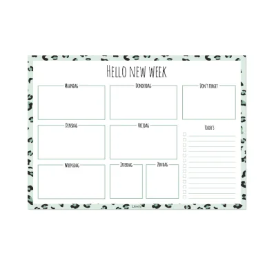 Weekplanner Dierenprint groen