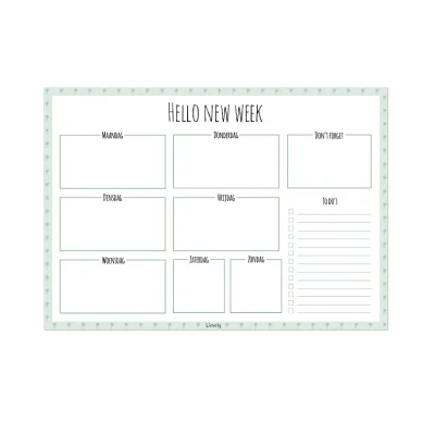 Weekplanner Palmboom patroon groen