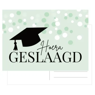 Kaart Hoera geslaagd