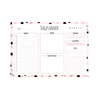 Dagplanner Stippen roze