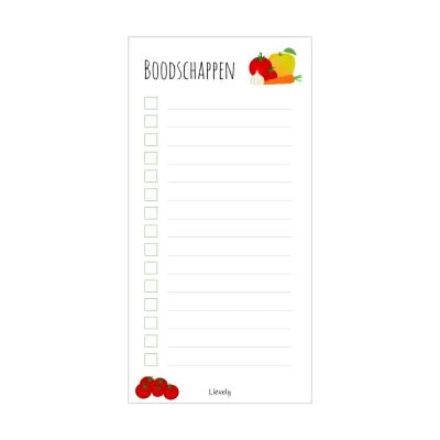 Boodschappen blokje fruit