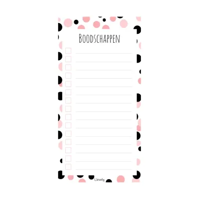 Boodschappen blokje stip roze