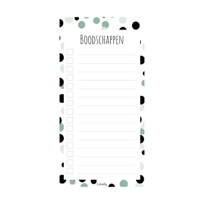 Boodschappen blokje stip groen
