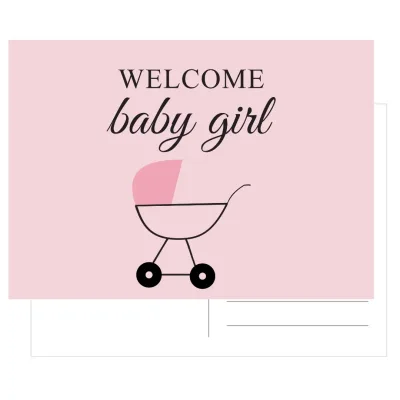 Kaart Welcome baby girl