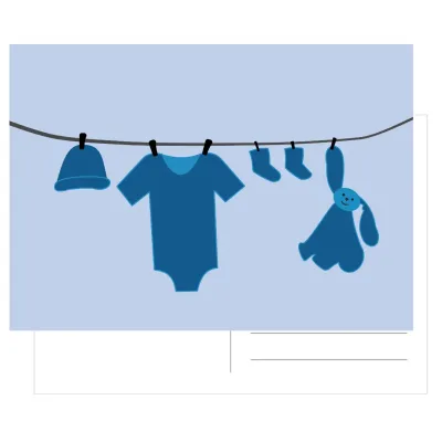 Kaart Baby waslijn blauw
