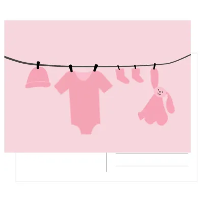 Kaart Baby waslijn roze