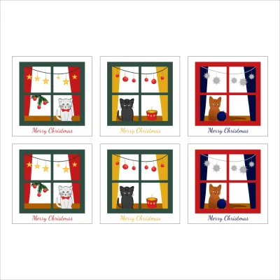 Kerstkaarten set home 6 stuks