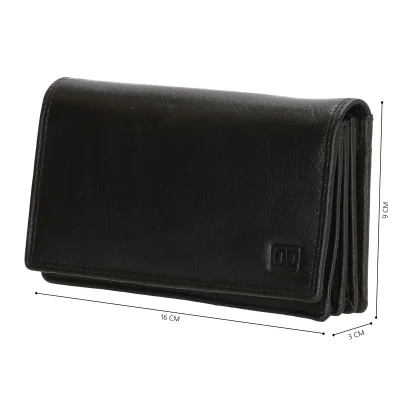 Dames leren portemonnee zwart 02C301