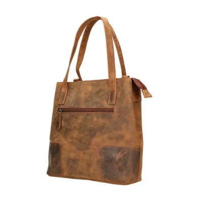 LD leren rugtas en handtas bruin