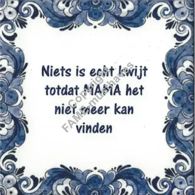 Tegeltje niets is echt kwijt totdat MAMA het niet meer kan vinden