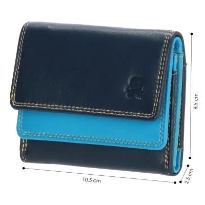 Happy Wallet  kleine dames portemonnee blauw