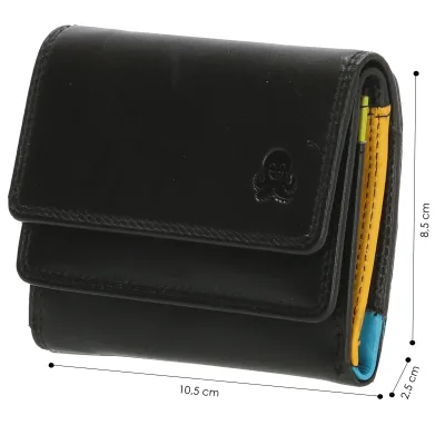 Happy Wallet  kleine dames portemonnee zwart