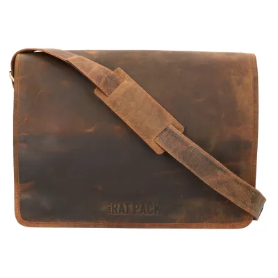 The Ratpack schoudertas 15.6 inch bruin OF554