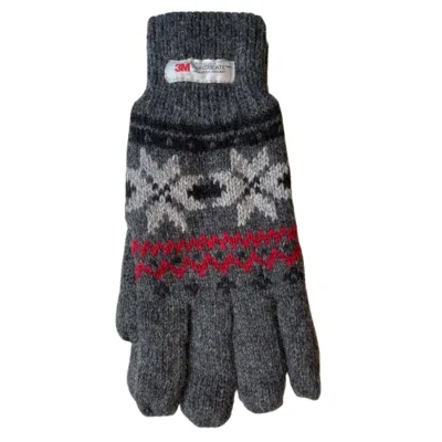 Noorse Thinsulate handschoenen grijs / rood