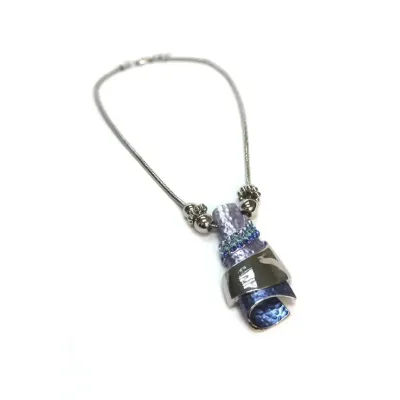 Ketting toenga  met paarse hanger