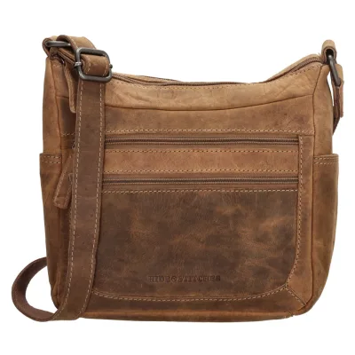 leren schoudertas hide & stitches idaho bruin