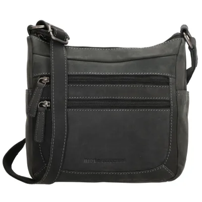 leren schoudertas hide & stitches idaho zwart