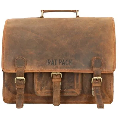 The Rat pack schoudertas 15 inch laptop bruin OF556