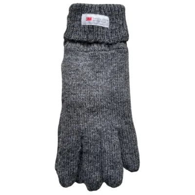 Heren handschoenen winter - Thinsulate voering - 100 % wol - Grijs