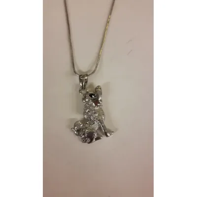 Ketting Toenga met hanger hond en strass