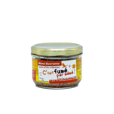 Biologische rillette van gerookte eend