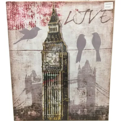 Canvas schilderij Londen met tekst LOVE